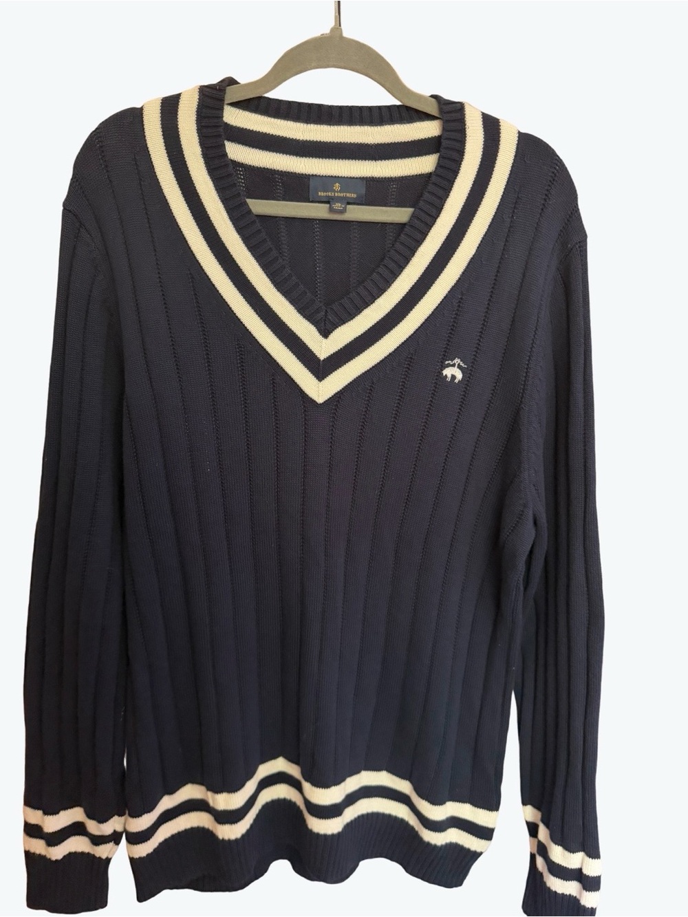 Brooks Brothers Cotton Tennis Sweater